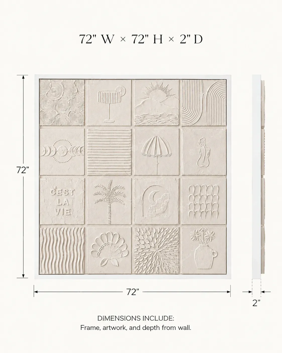 White Motif Relief Grid - Image 5