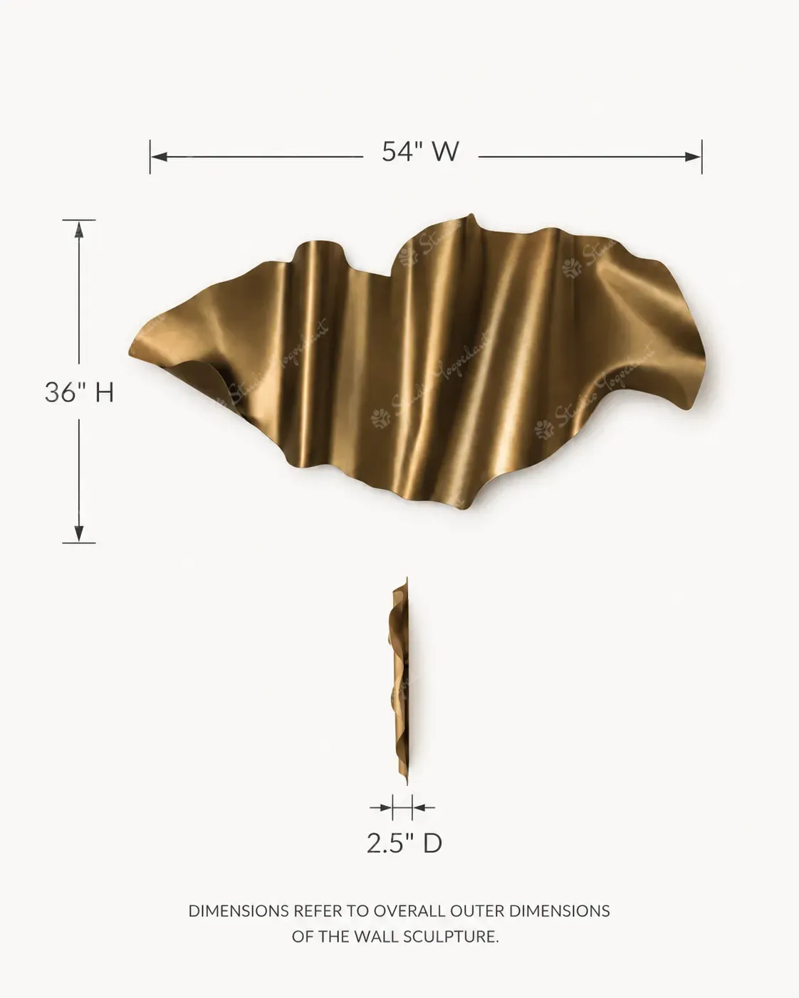 Bronze Wave Wall Sculpture - Image 4
