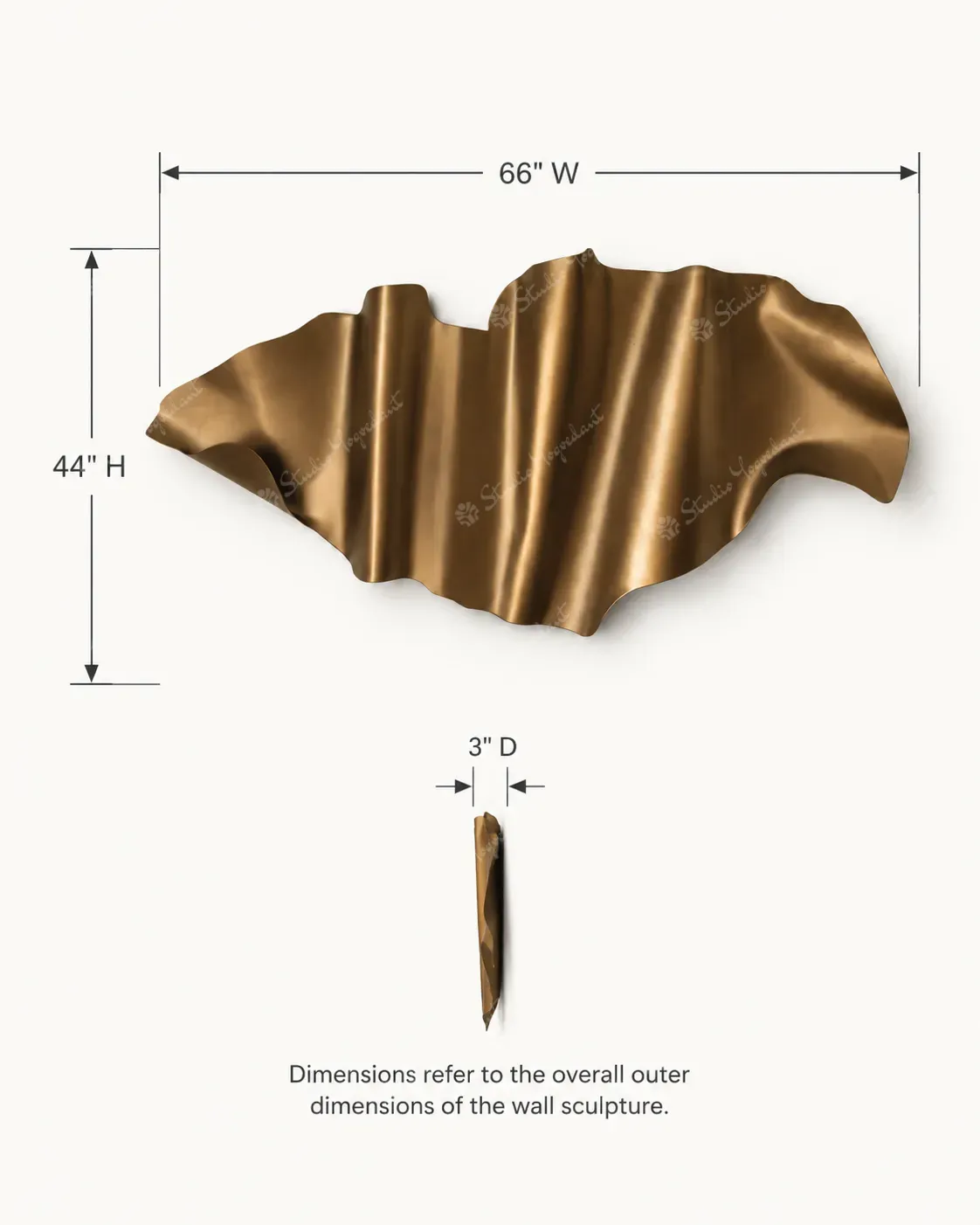 Bronze Wave Wall Sculpture - Image 5