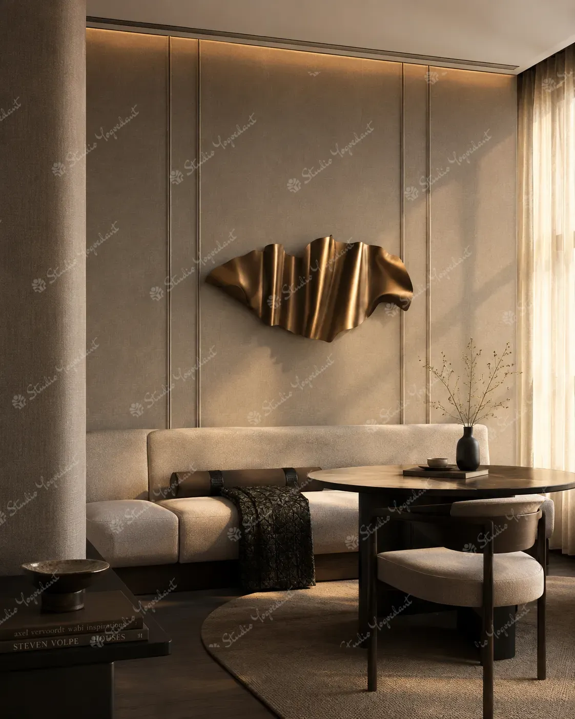 Bronze Wave Wall Sculpture - Image 7