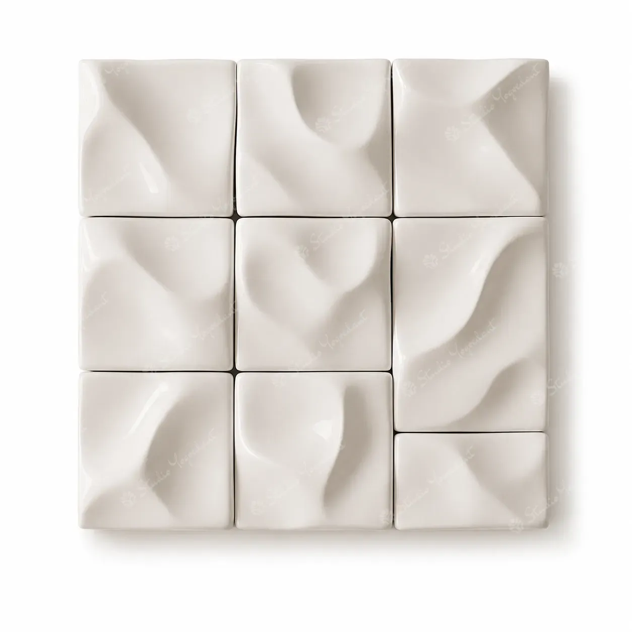 White Cushioned Grid Relief