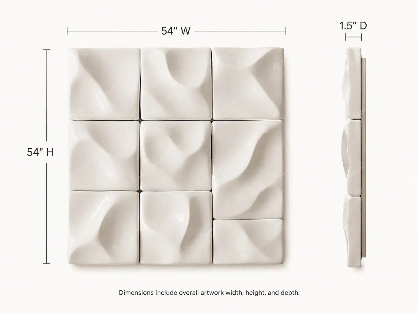 White Cushioned Grid Relief - Image 5