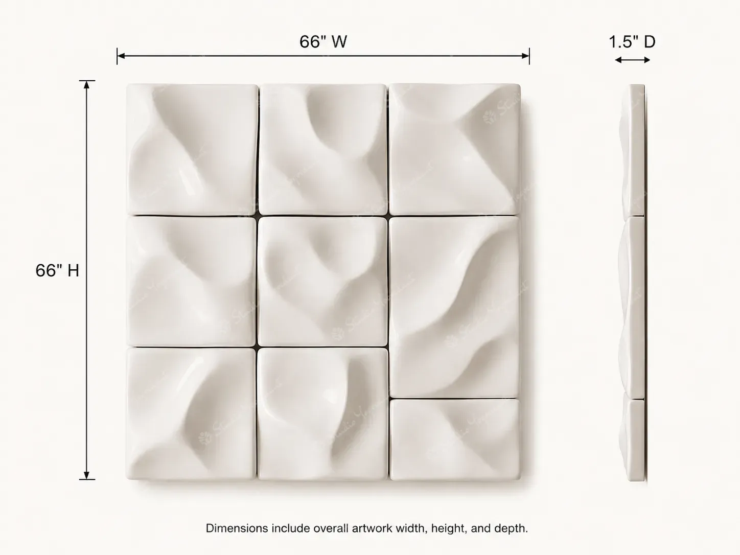 White Cushioned Grid Relief - Image 4