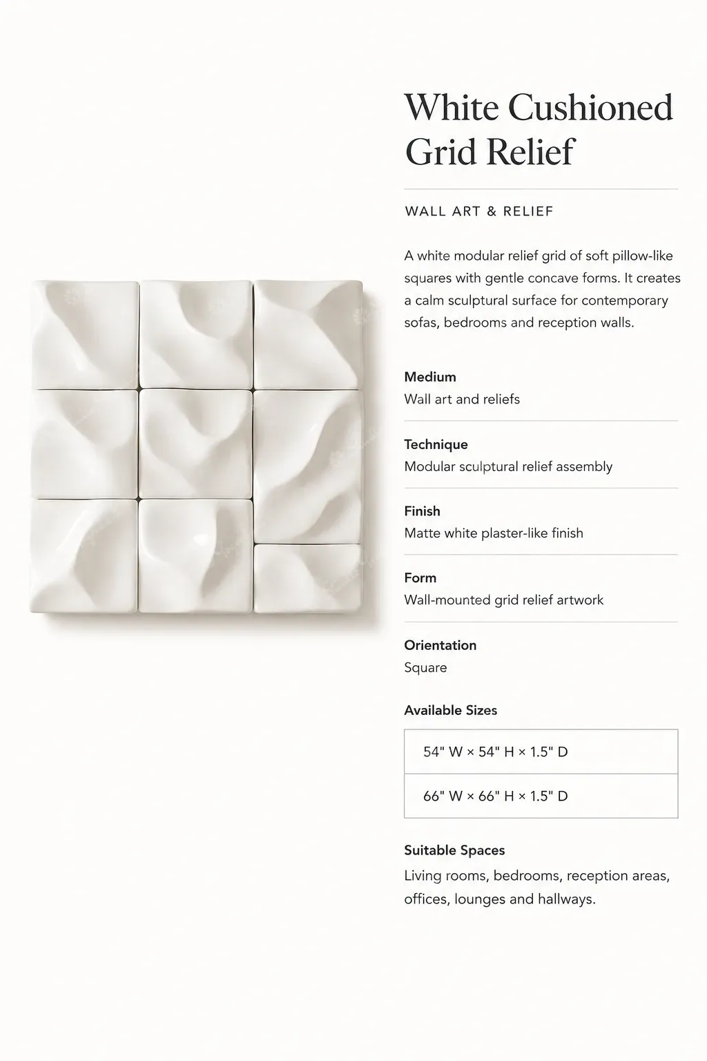 White Cushioned Grid Relief - Image 3