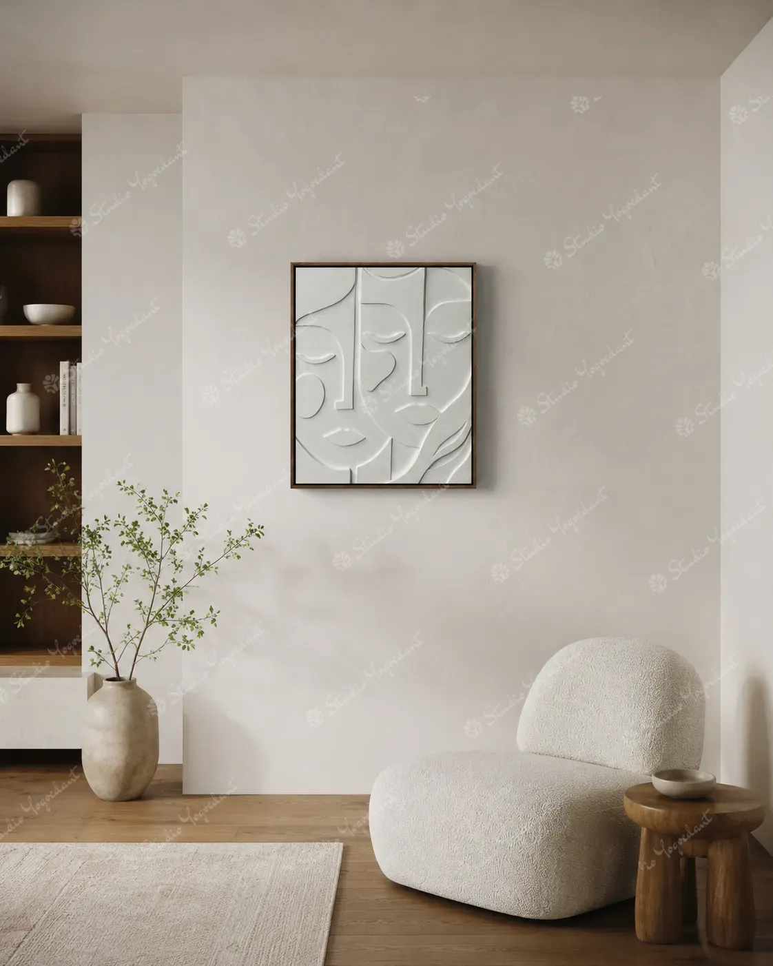 White Rhythm Relief Panel - Image 8