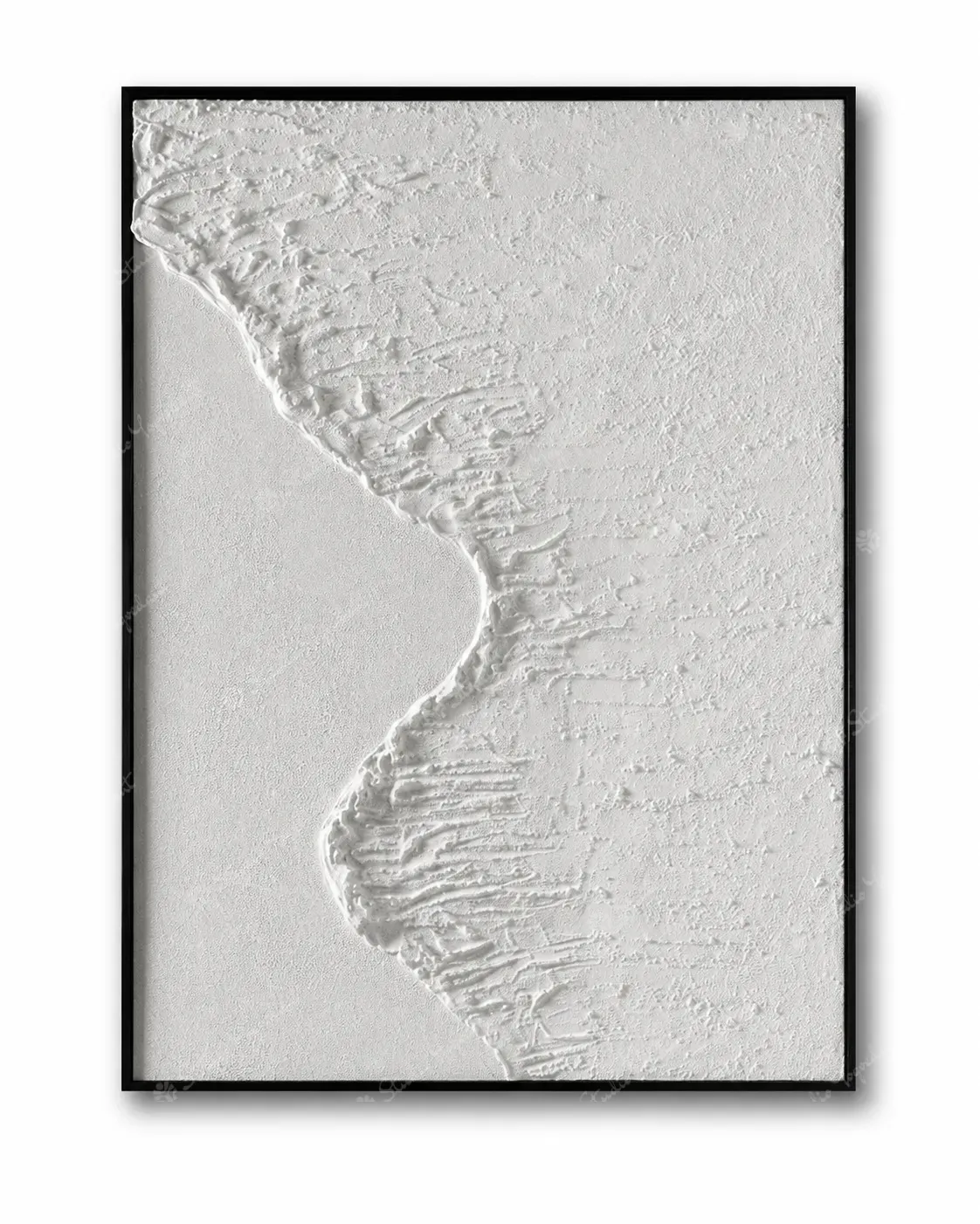 White Topographic Relief Panel