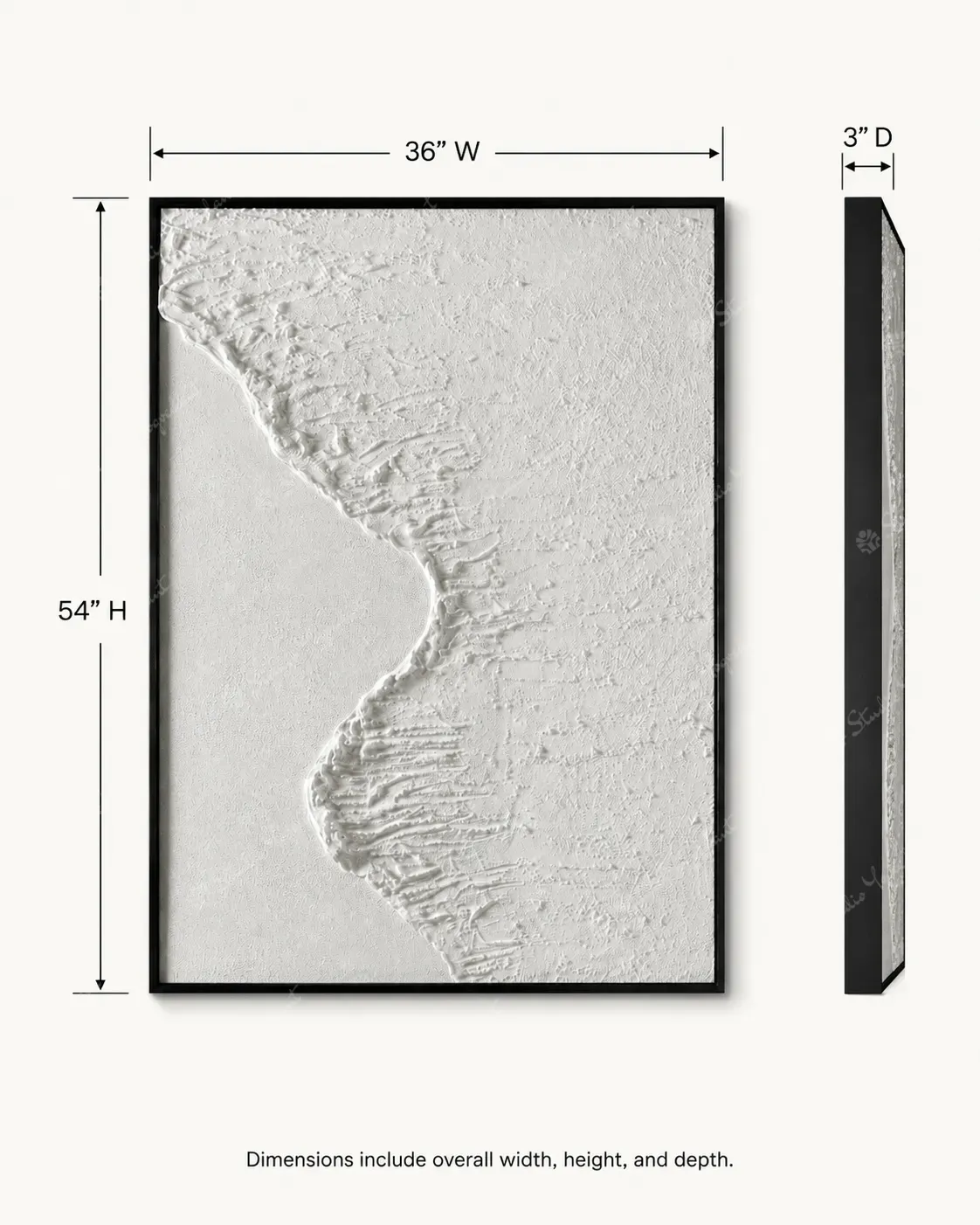 White Topographic Relief Panel - Image 4
