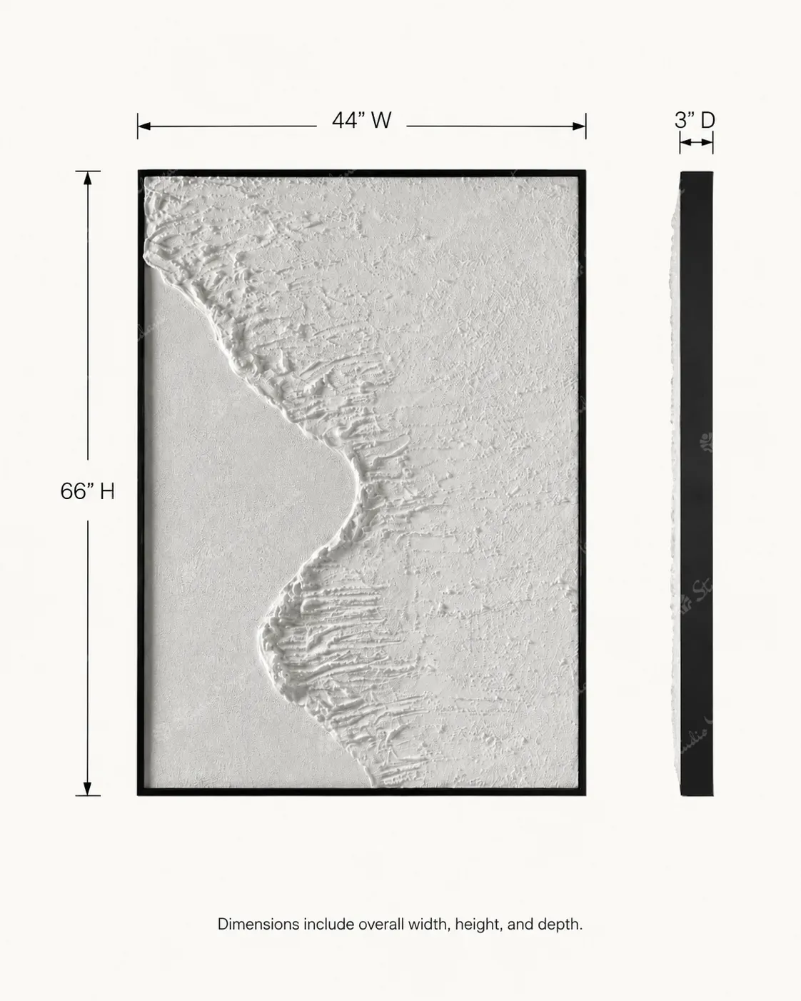 White Topographic Relief Panel - Image 5