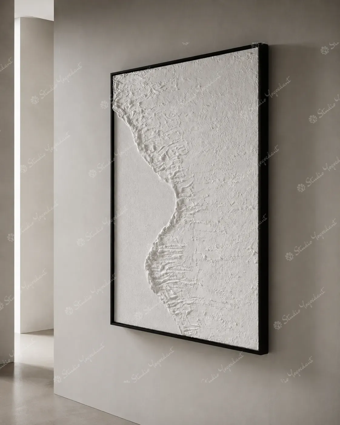 White Topographic Relief Panel - Image 6