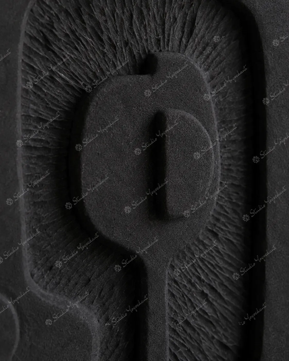 Black Abstract Relief Tile - Image 2