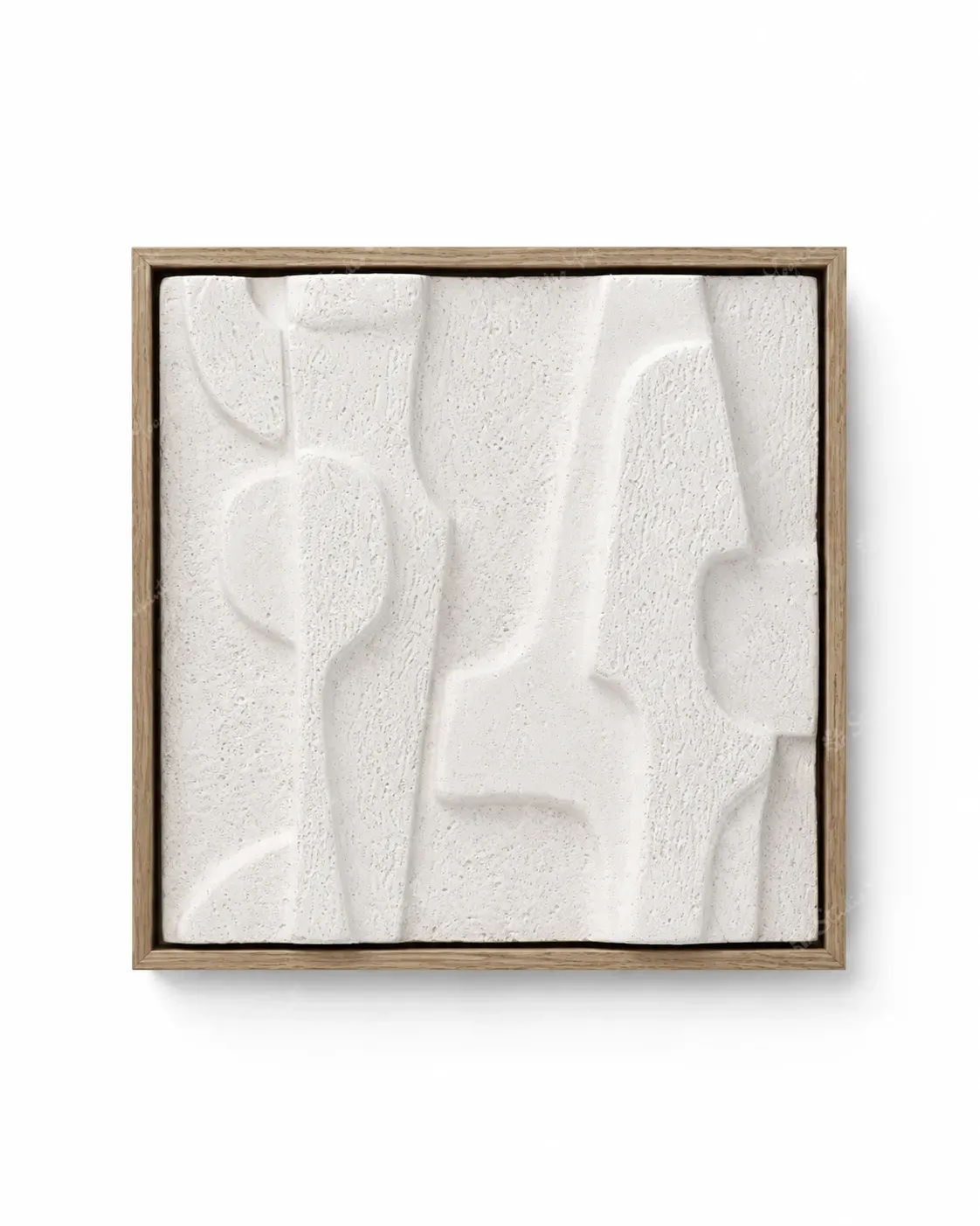 Brutalist Small White Relief Tile