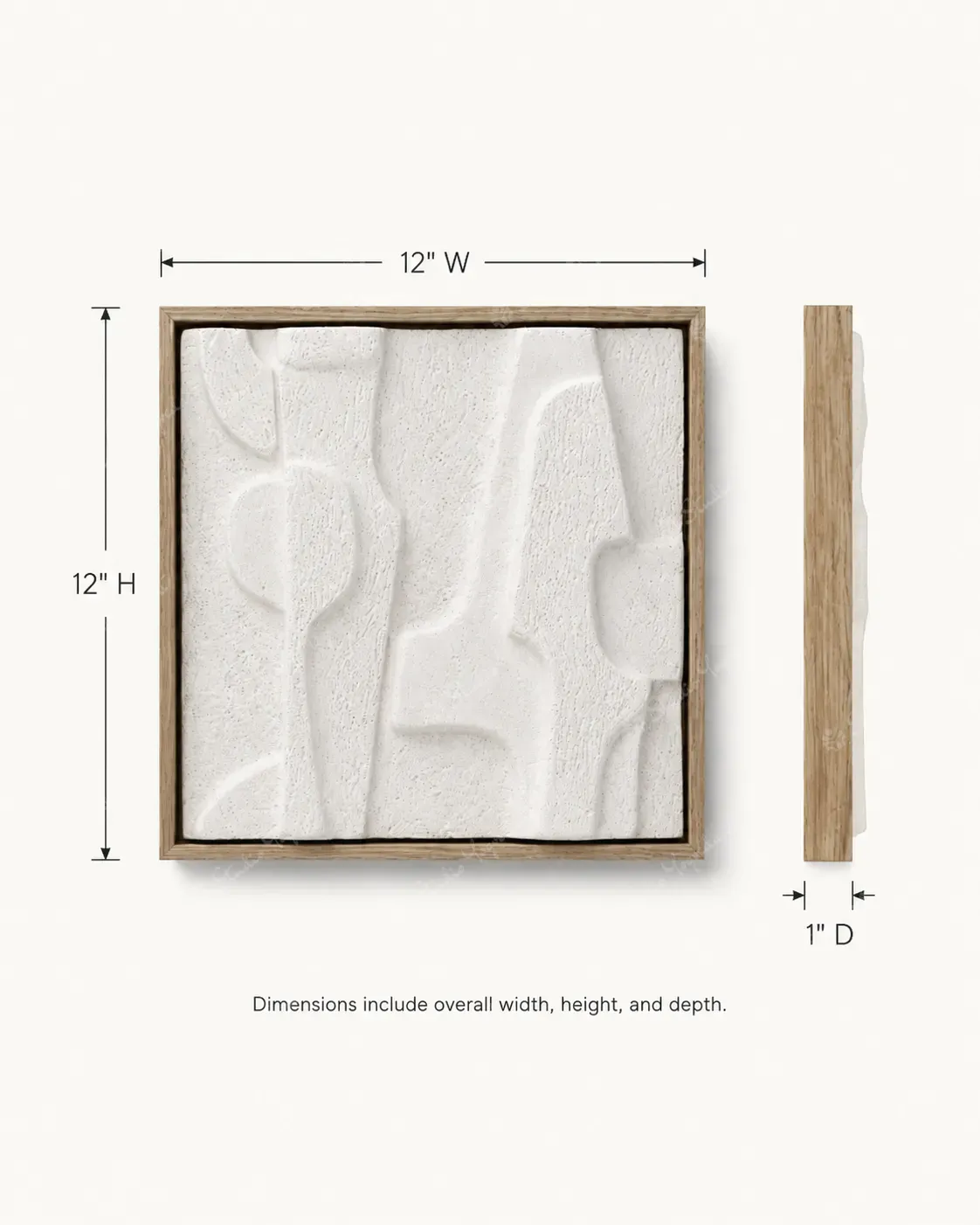 Brutalist Small White Relief Tile - Image 6