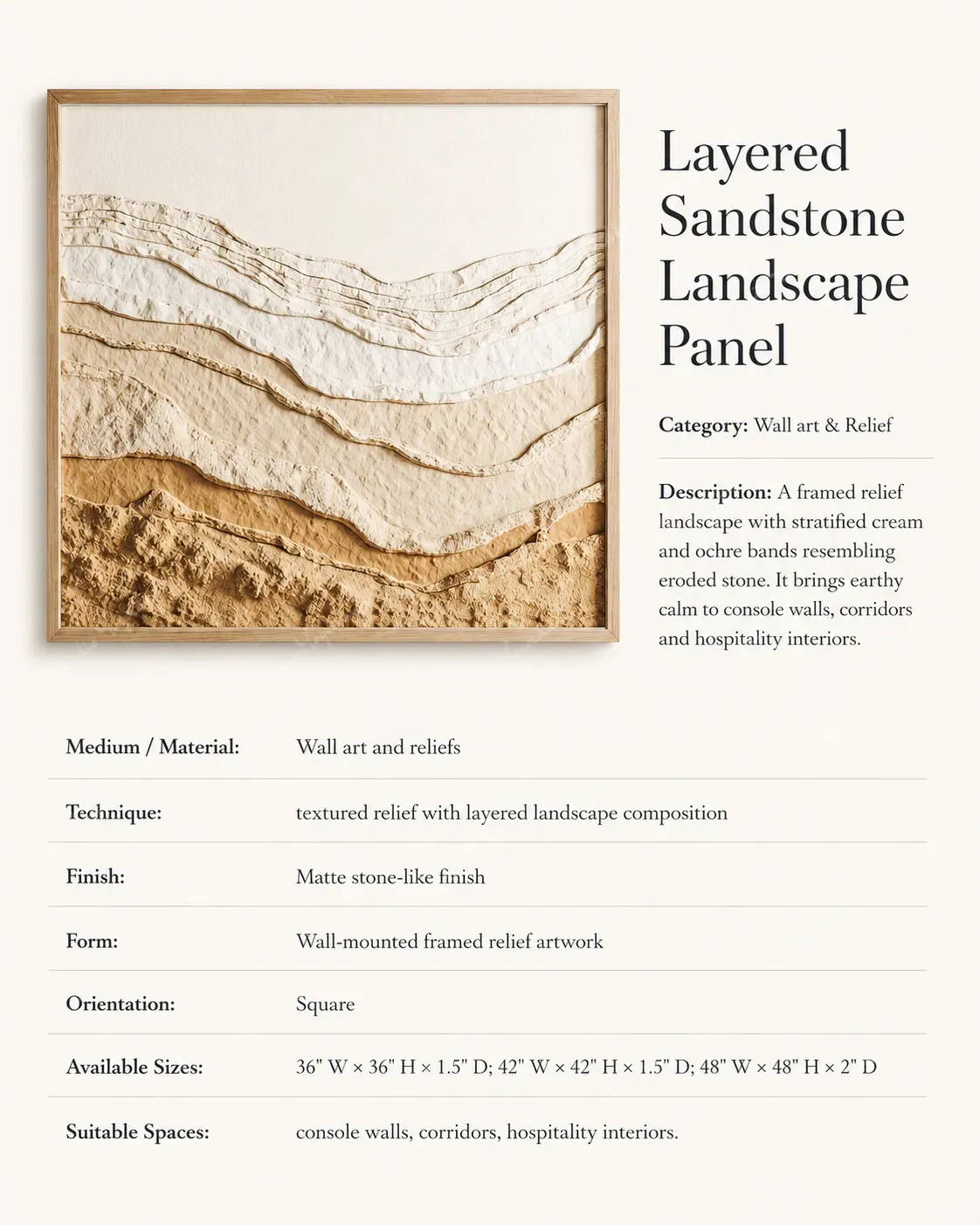 Layered Sandstone Landscape Panel - Image 3