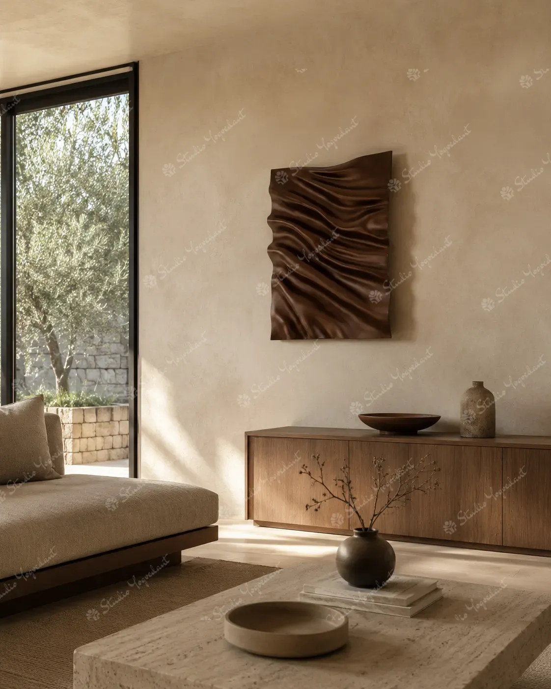 Brown Wave Relief Panel - Image 9