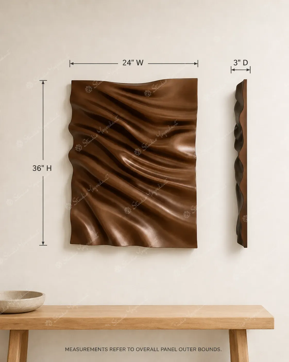 Brown Wave Relief Panel - Image 5