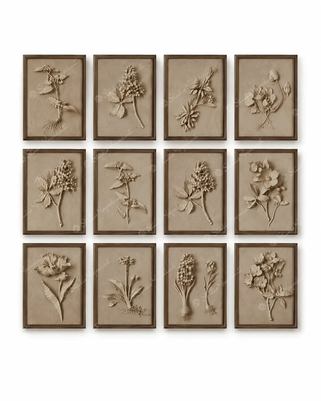 Mini Botanical Relief Grid