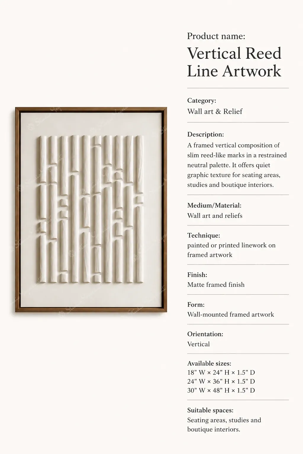Vertical Reed Line Artwork - Image 3