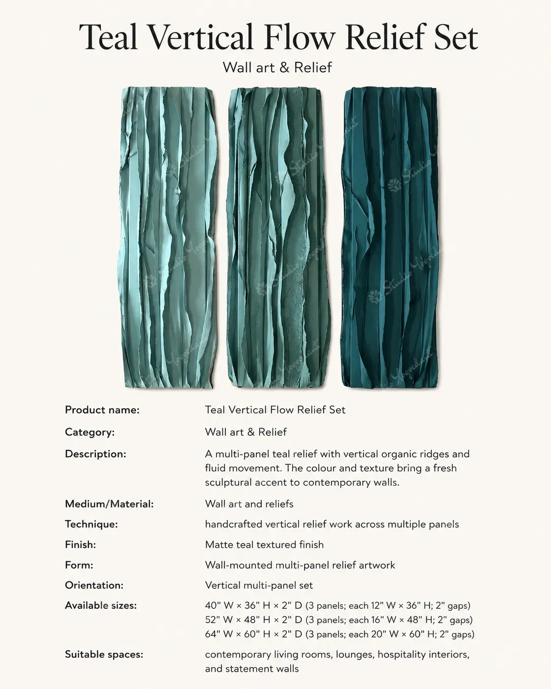 Teal Vertical Flow Relief Set - Image 3