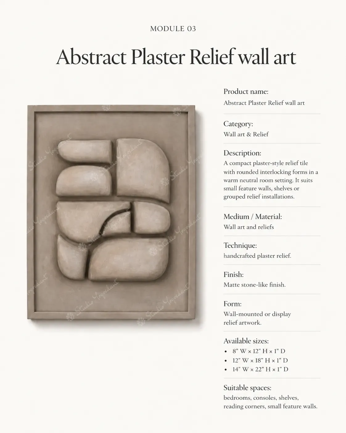 Abstract Plaster Relief wall art - Image 3