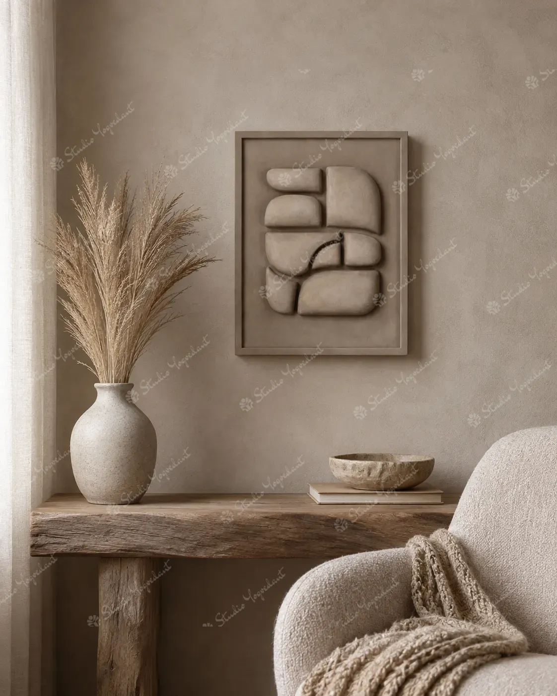 Abstract Plaster Relief wall art - Image 8