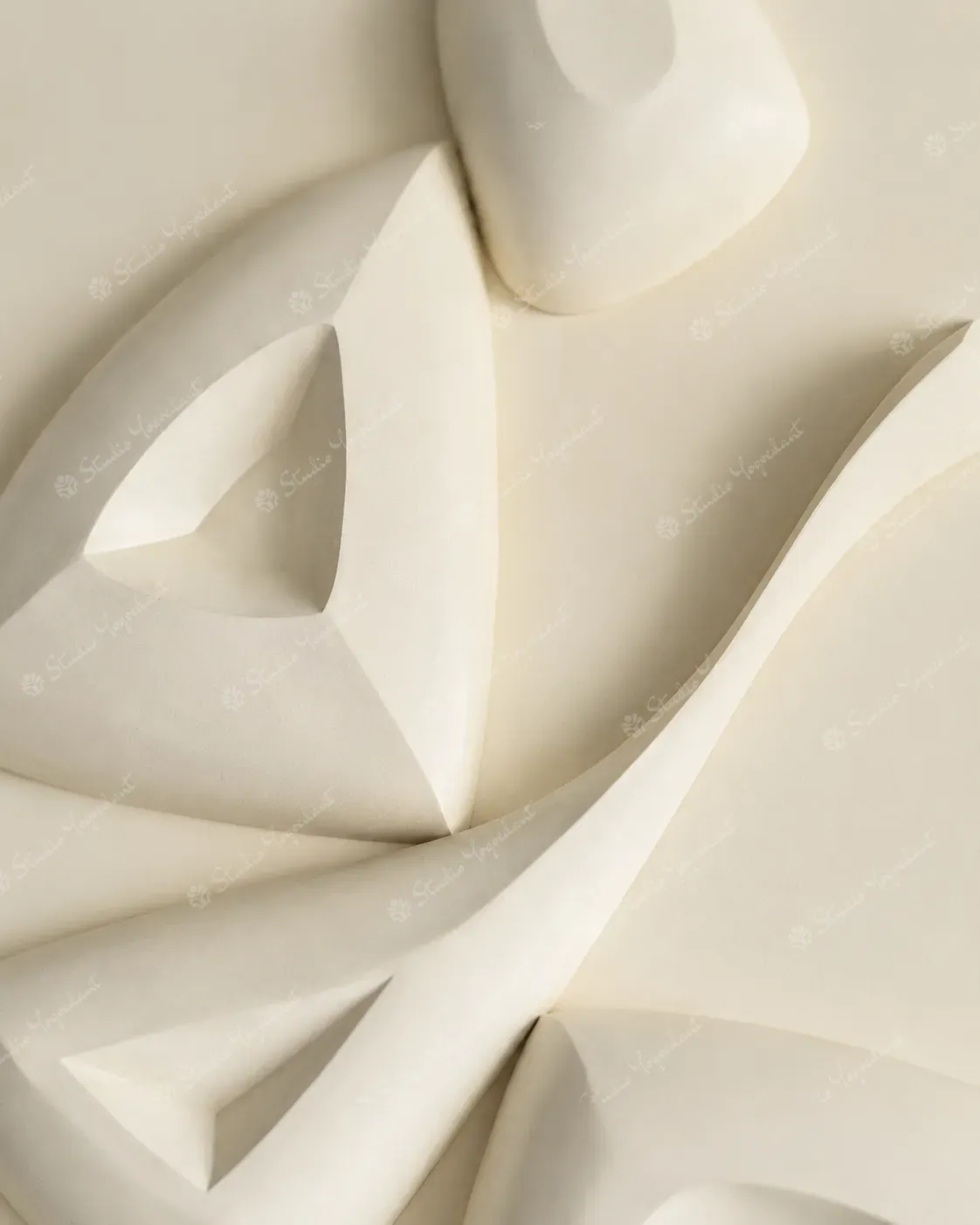 White Ribbon Relief Diptych - Image 2