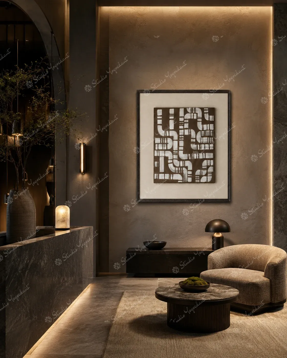 Gallery Neutral Abstract Painting - Image 8
