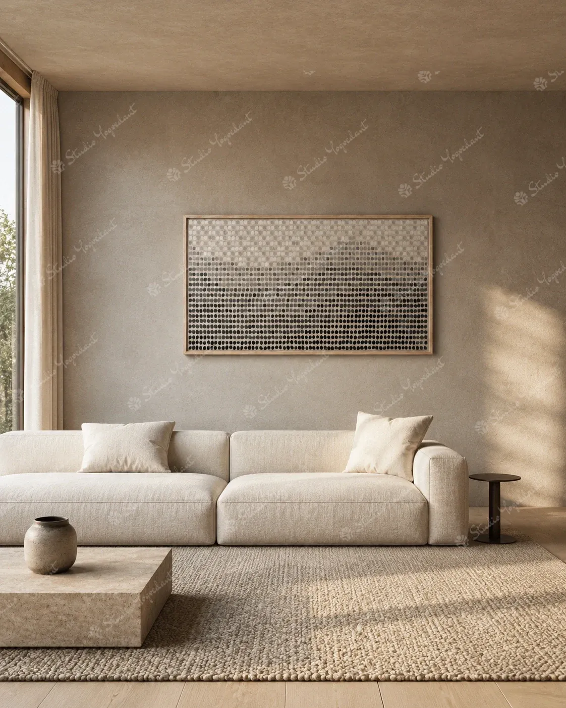 Neutral Dotted Gradient Abstract Painting - Image 7