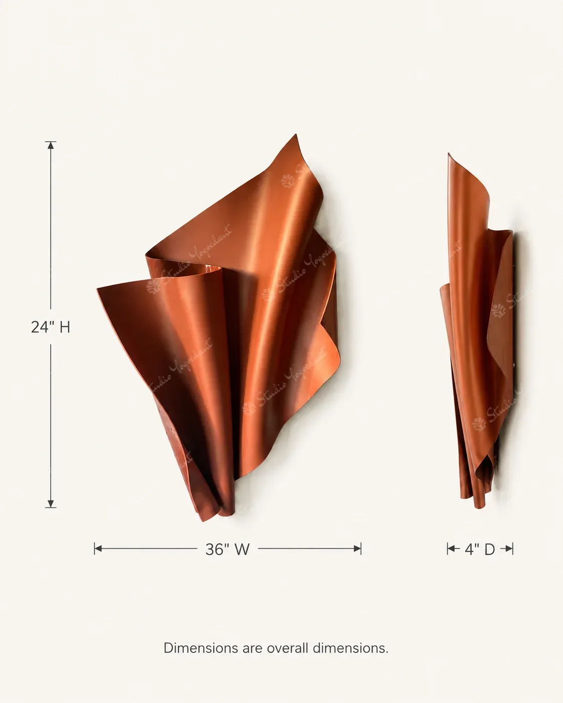 Copper Fold Wall Sculpture - Image 4