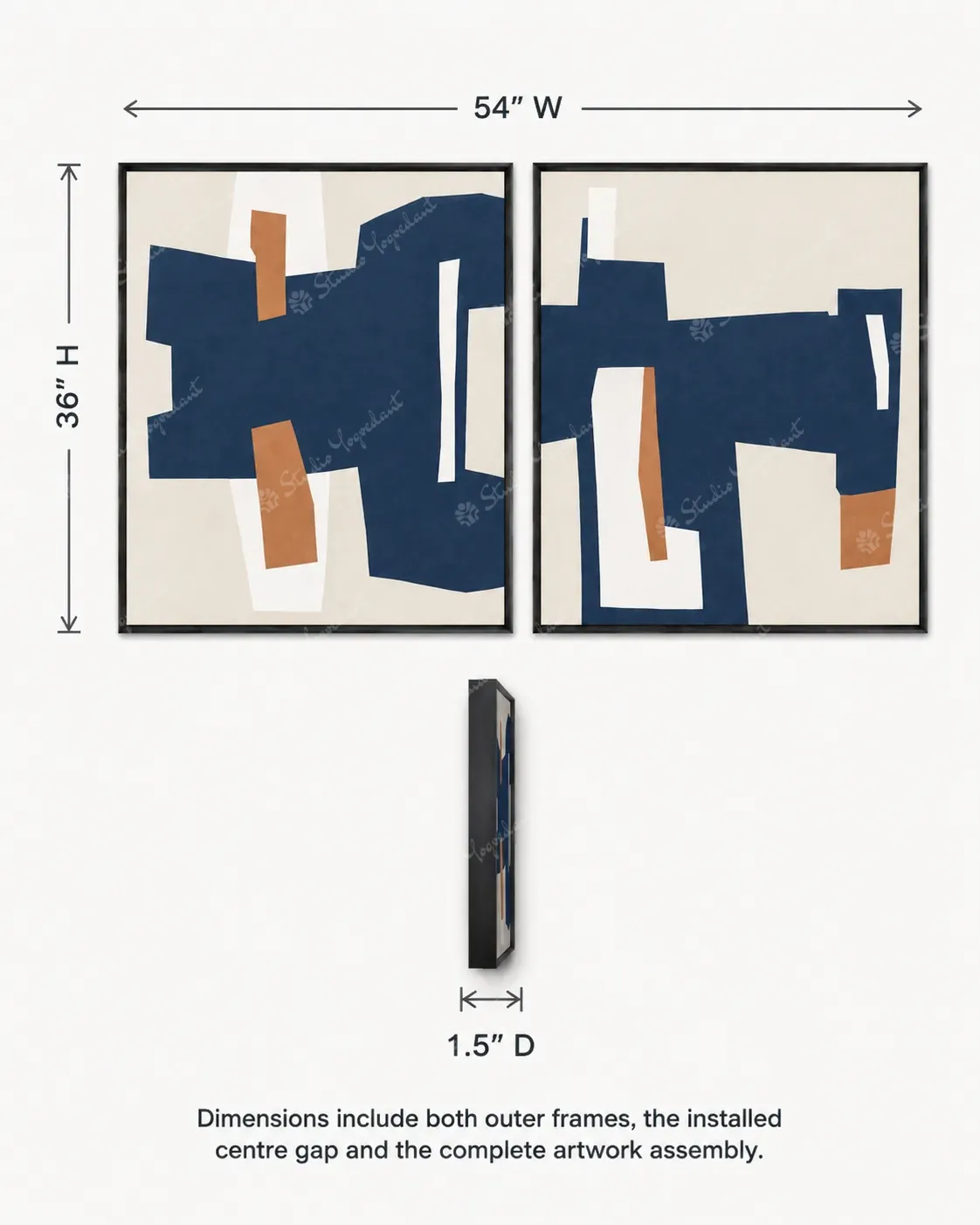 Minimal Layered Wall Canvas Painting - Image 5