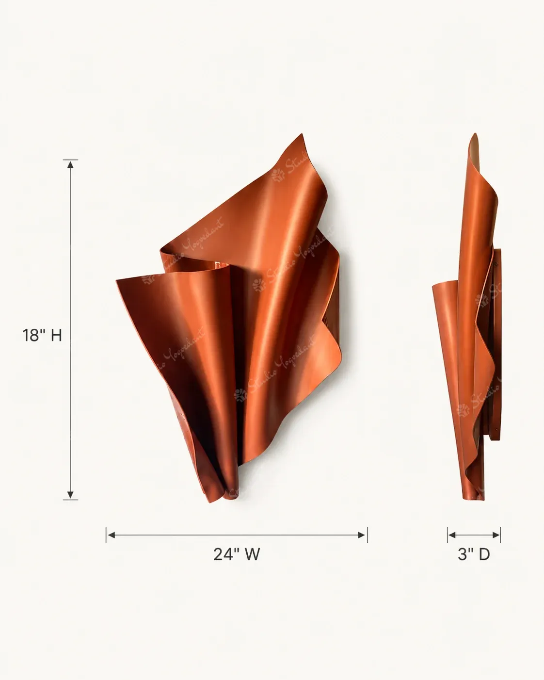 Copper Fold Wall Sculpture - Image 6