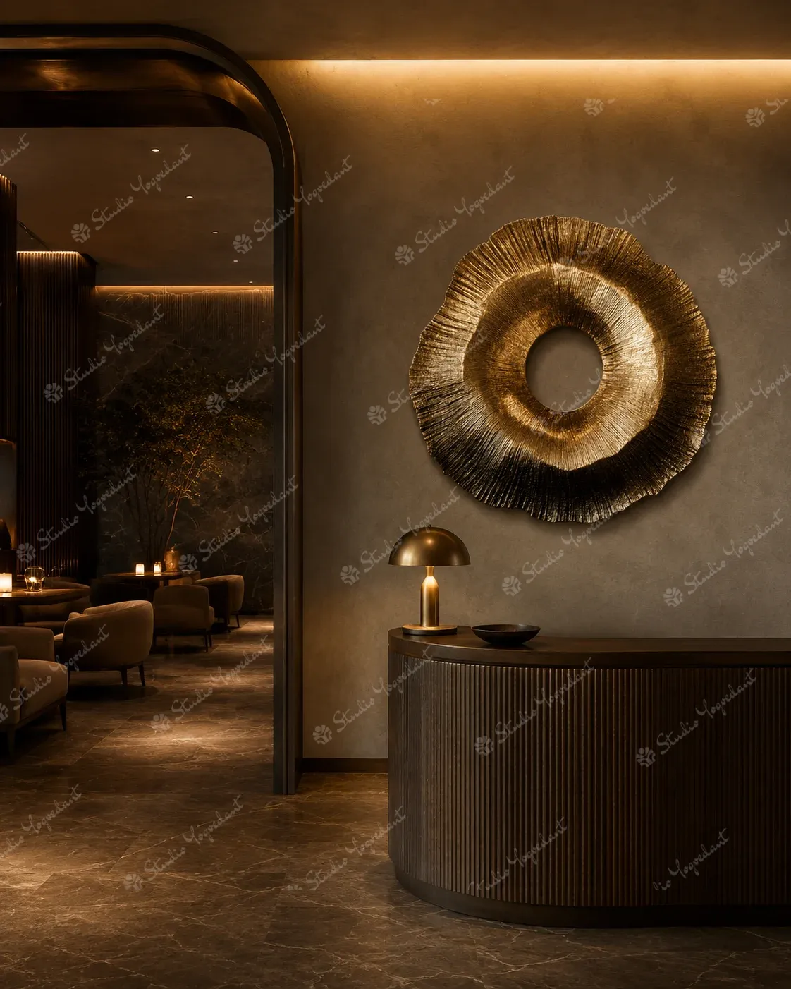 Golden Ripple Halo Wall Art - Image 8