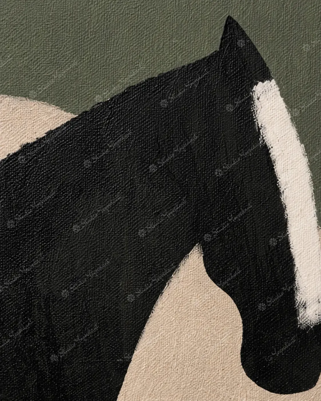 Modern Monochrome Horse Canvas - Image 2
