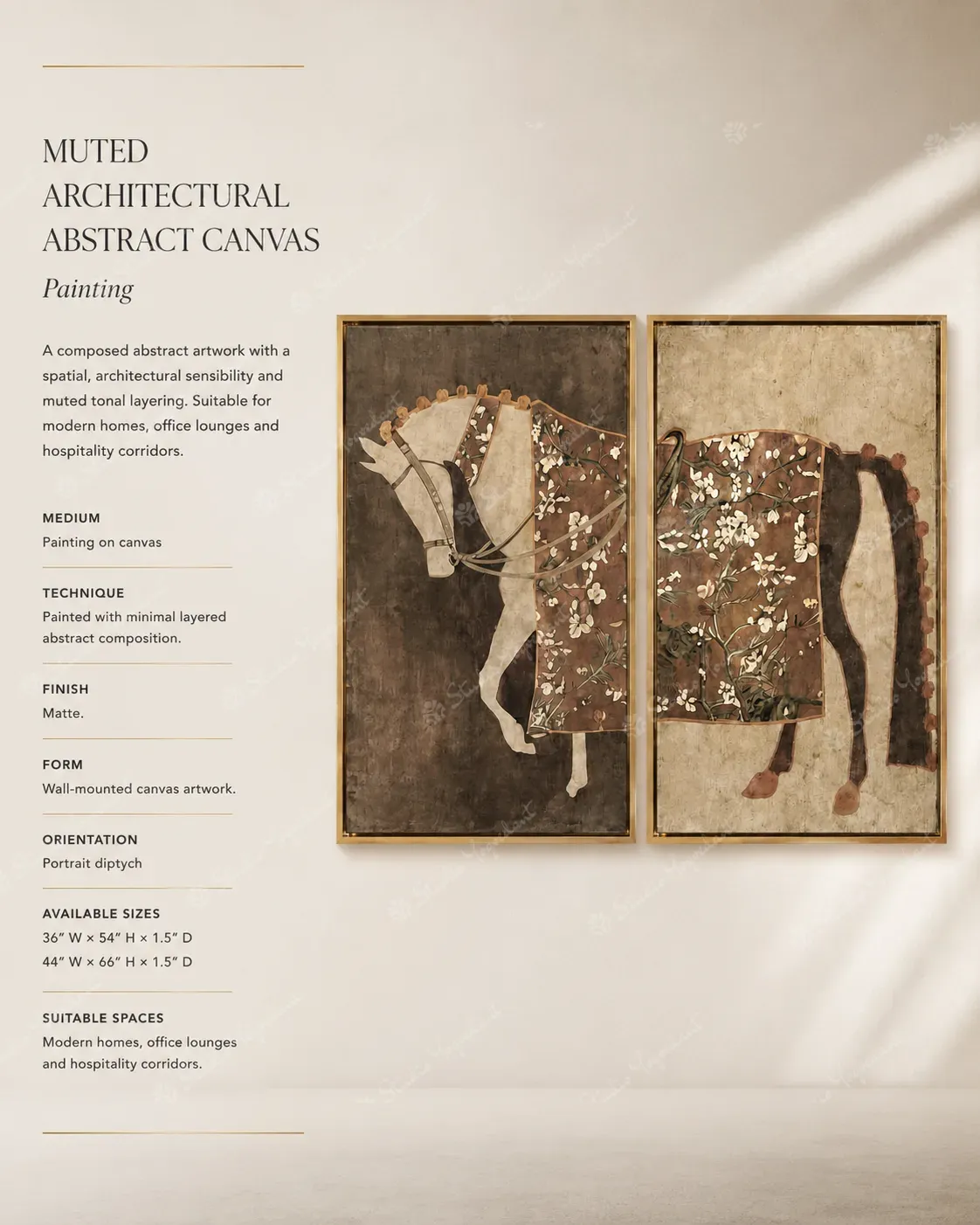 Muted Architectural Abstract Canvas - Image 3