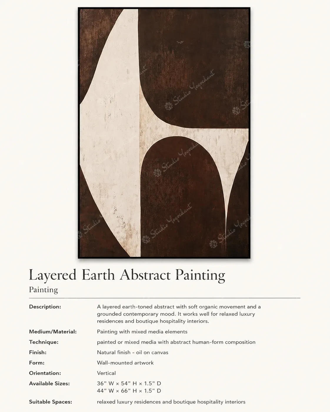 Layered Earth Abstract Painting - Image 3
