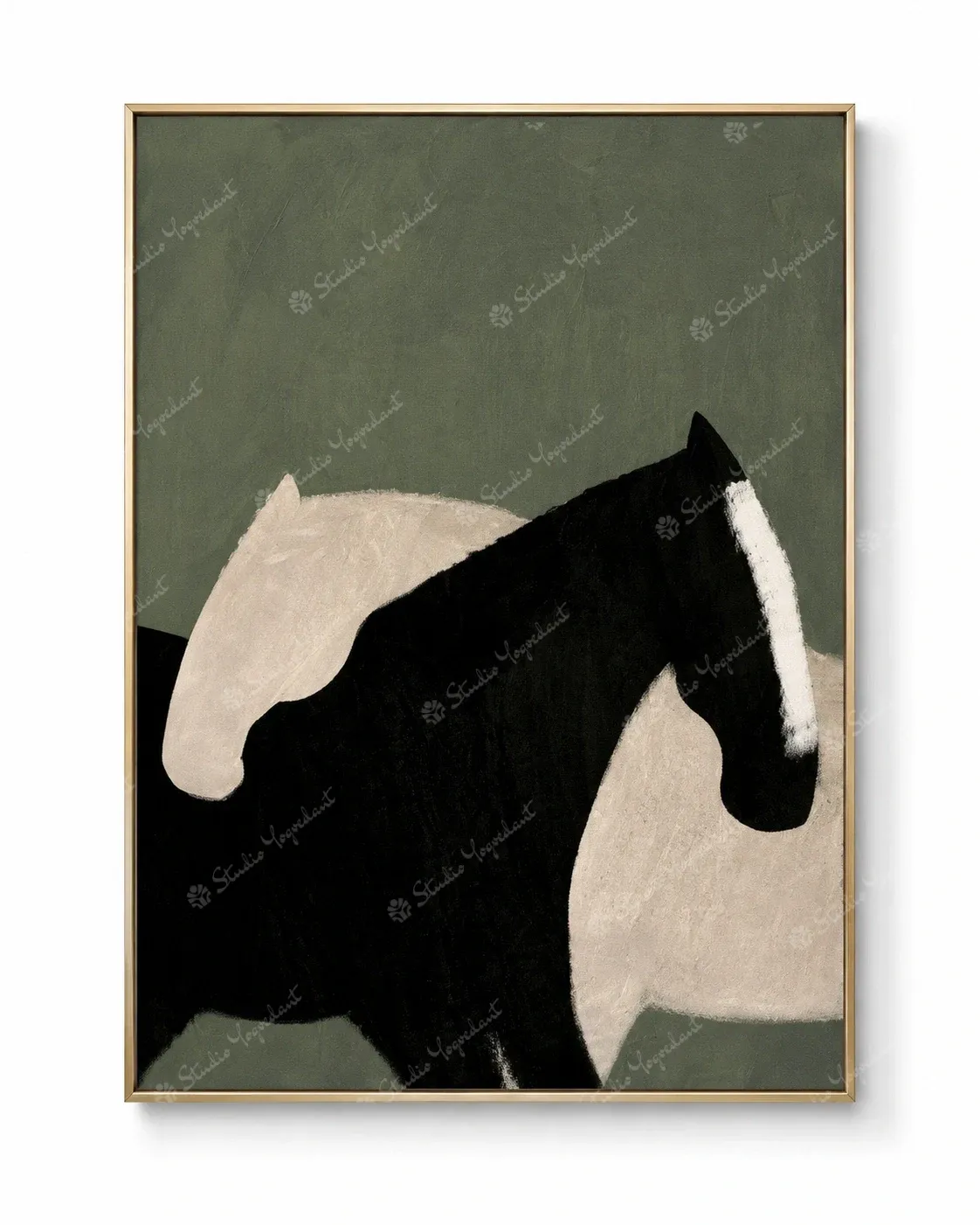 Modern Monochrome Horse Canvas