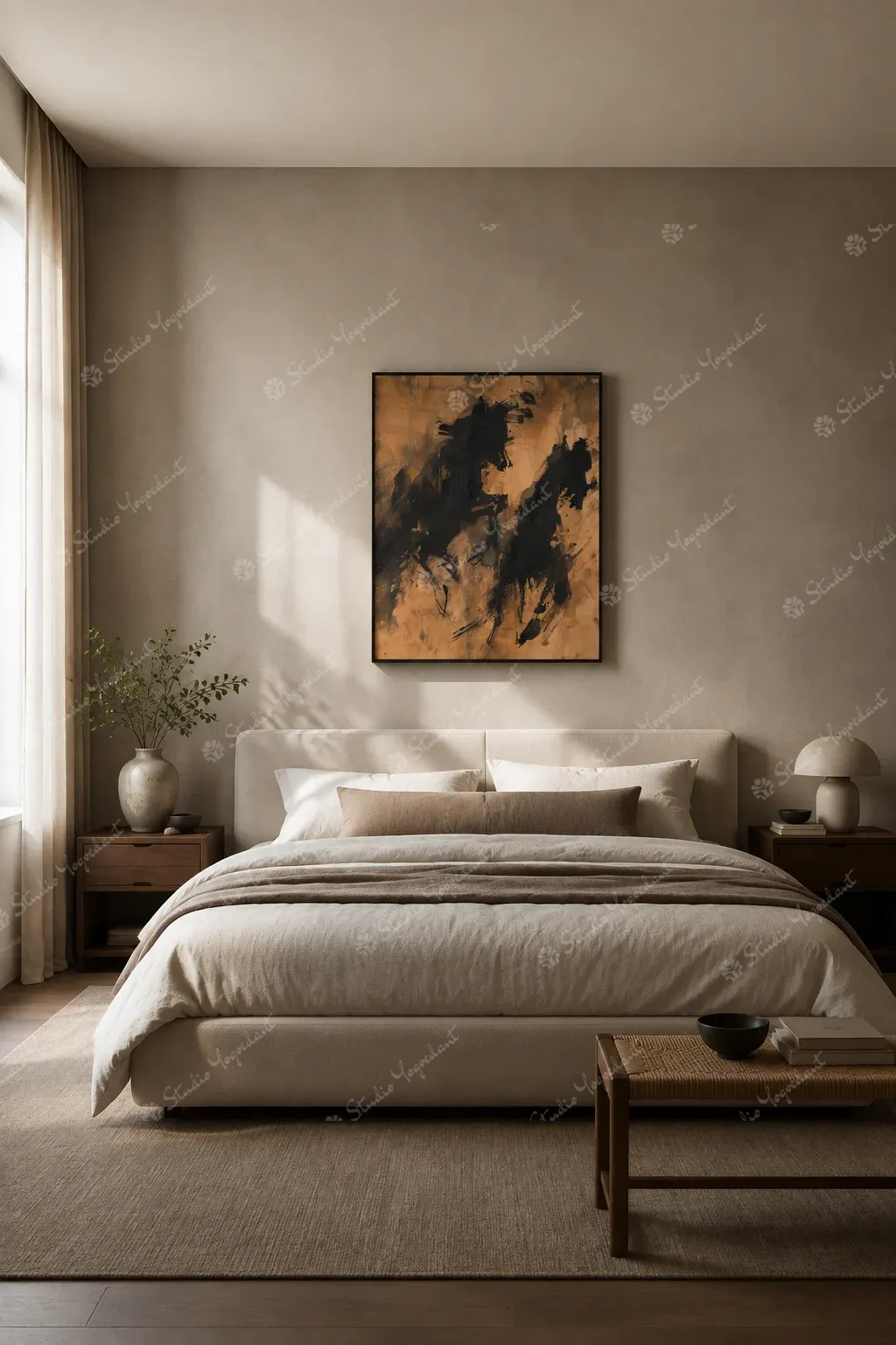 Soft Neutral Abstract Field Painting - Image 8