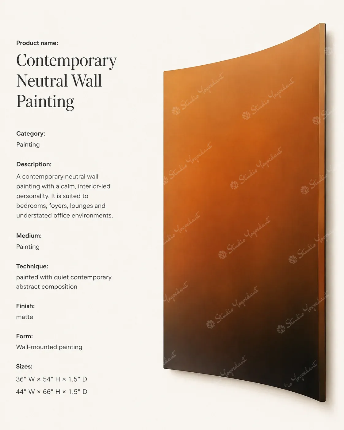Contemporary Neutral Wall Painting - Image 3