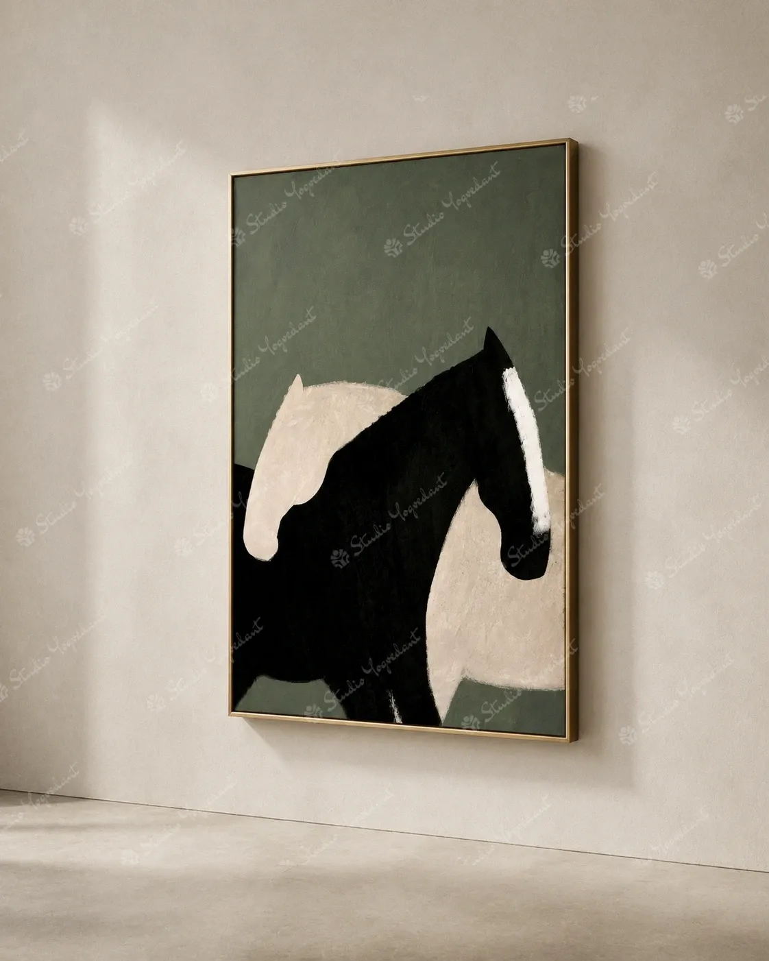 Modern Monochrome Horse Canvas - Image 5