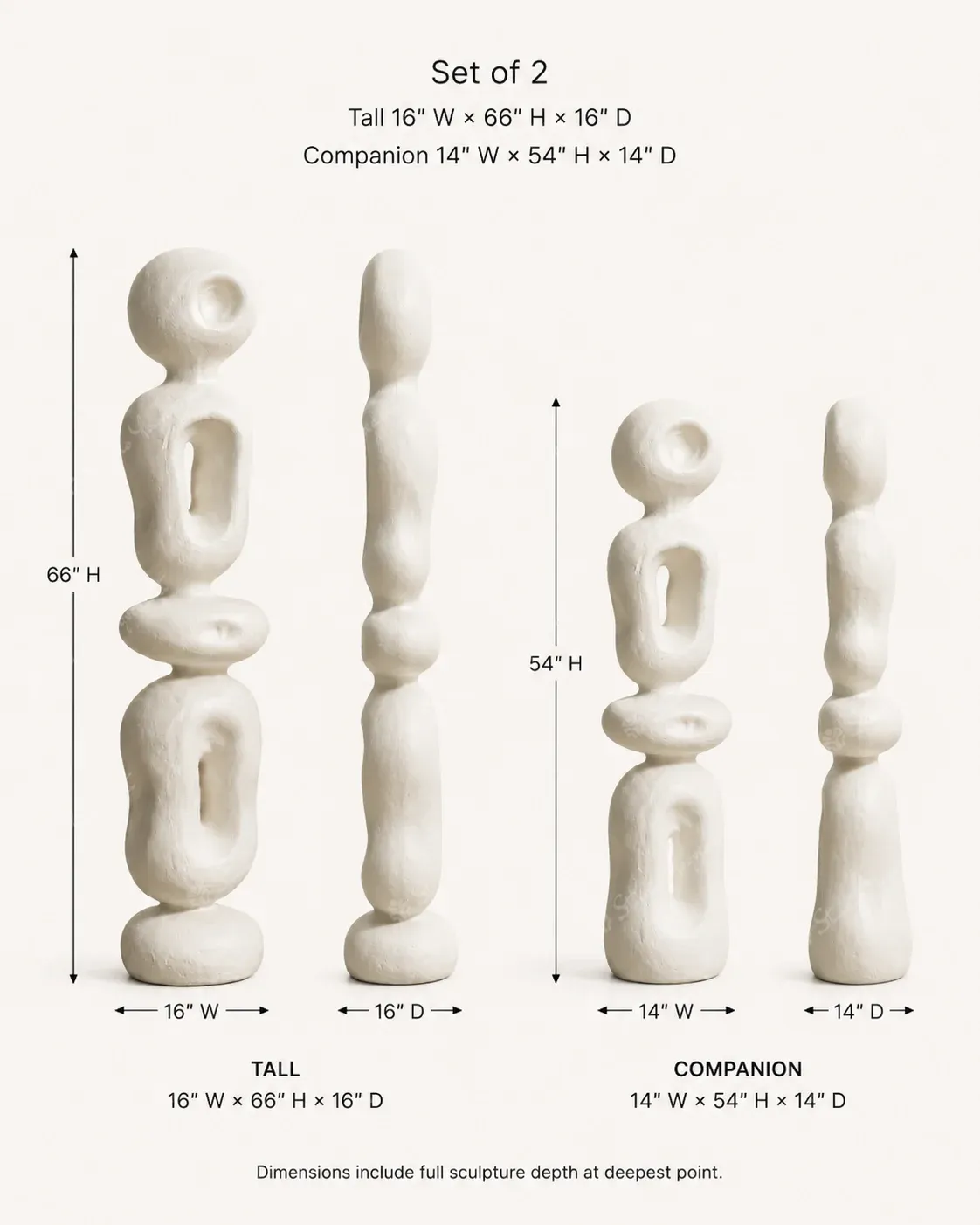 White Organic Loop Totem Pair - Image 5