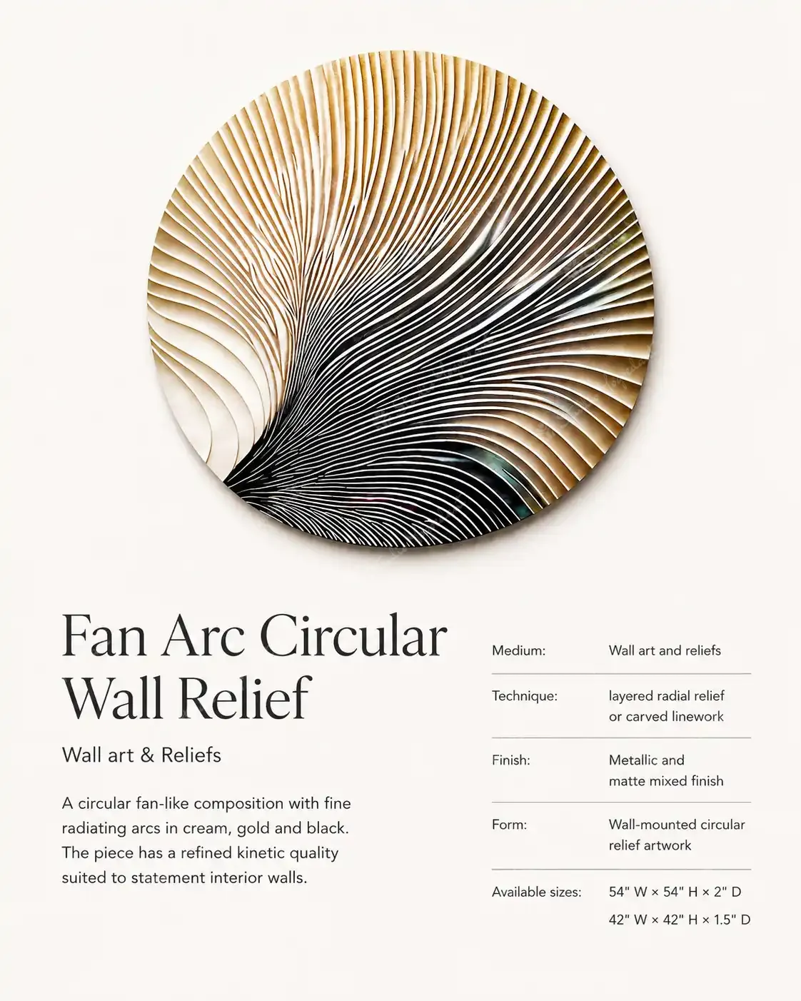 Fan Arc Circular Wall Relief - Image 3
