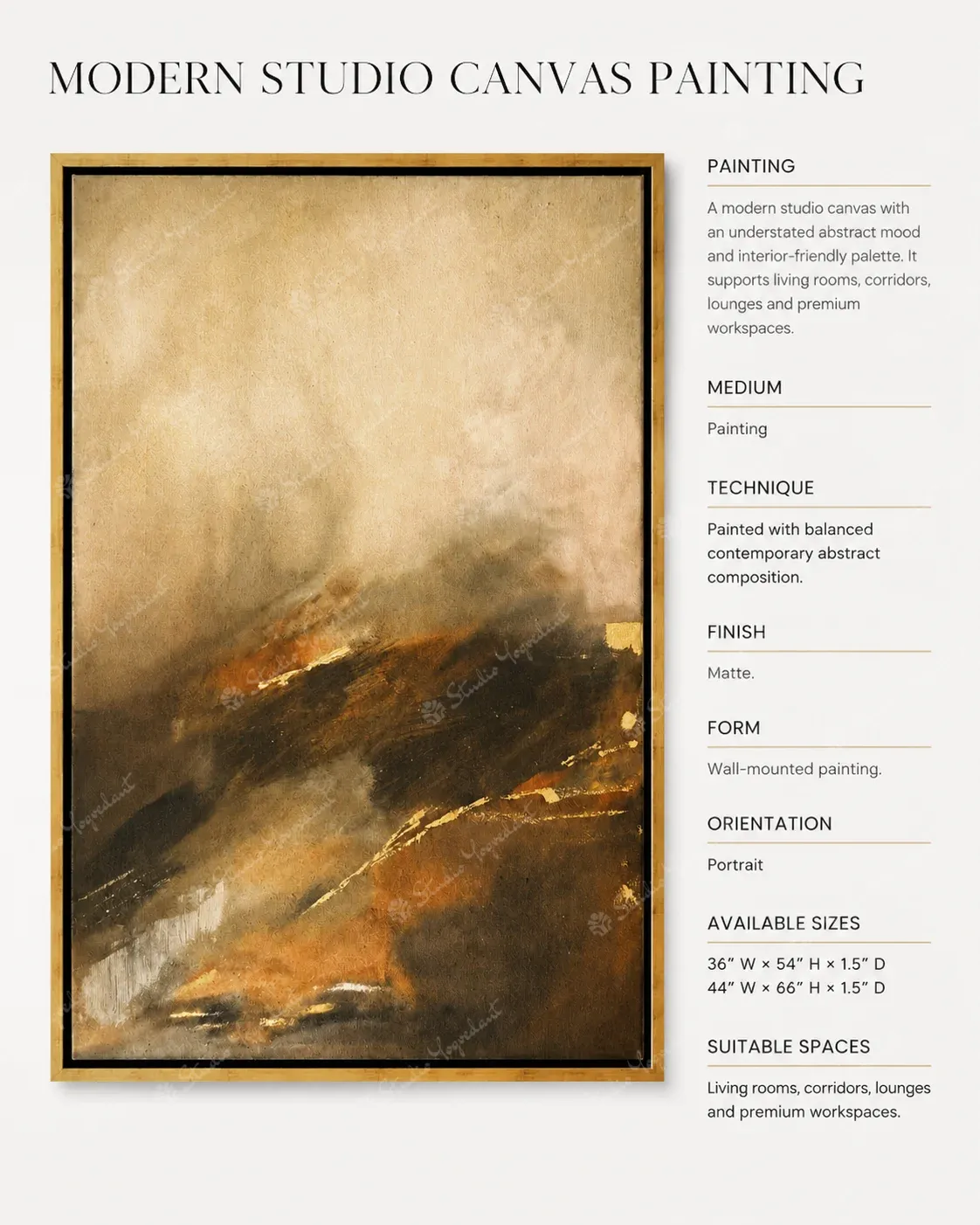 Modern Studio Canvas Painting - Image 3