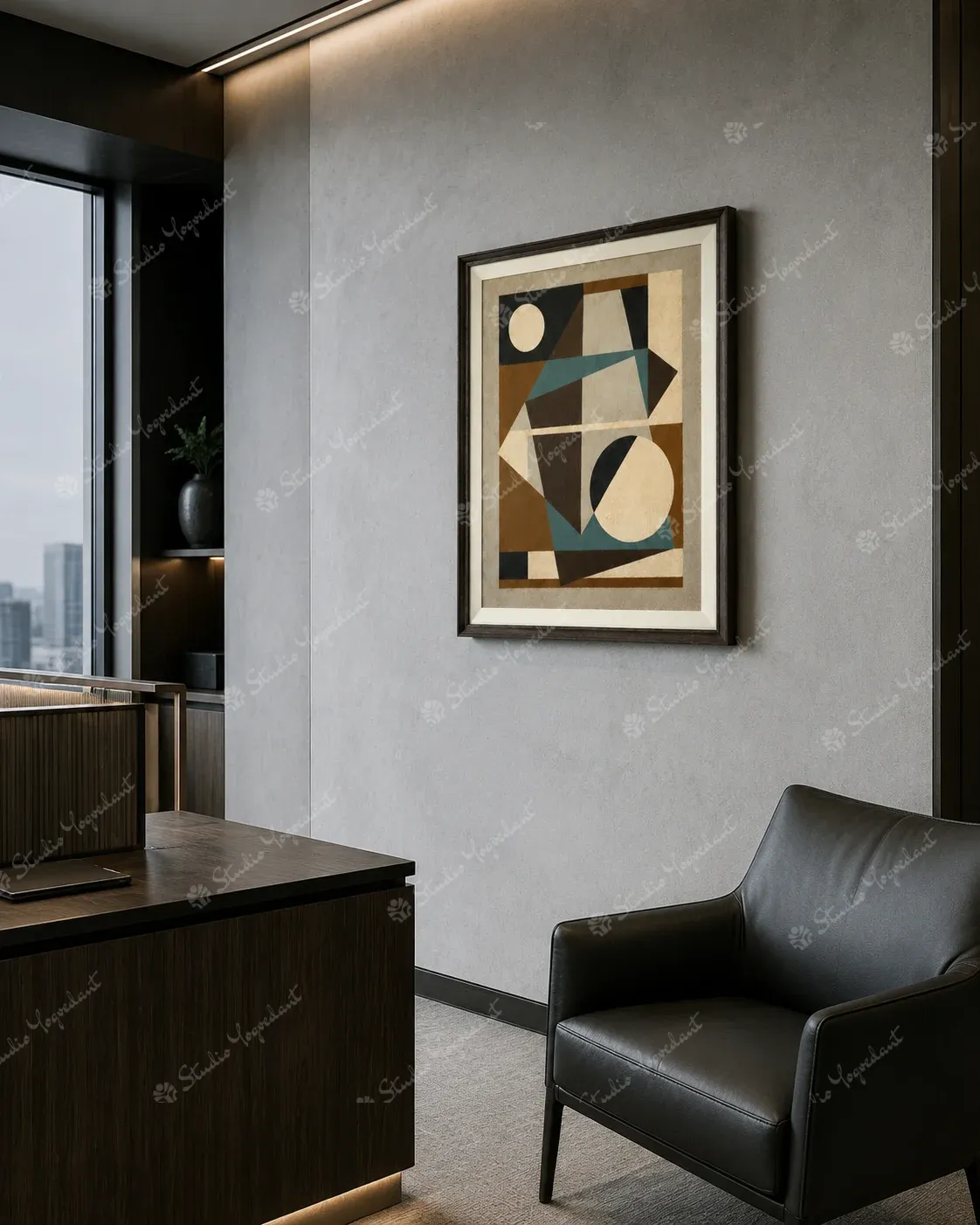 Charcoal Neutral Abstract Study Painting - Image 8