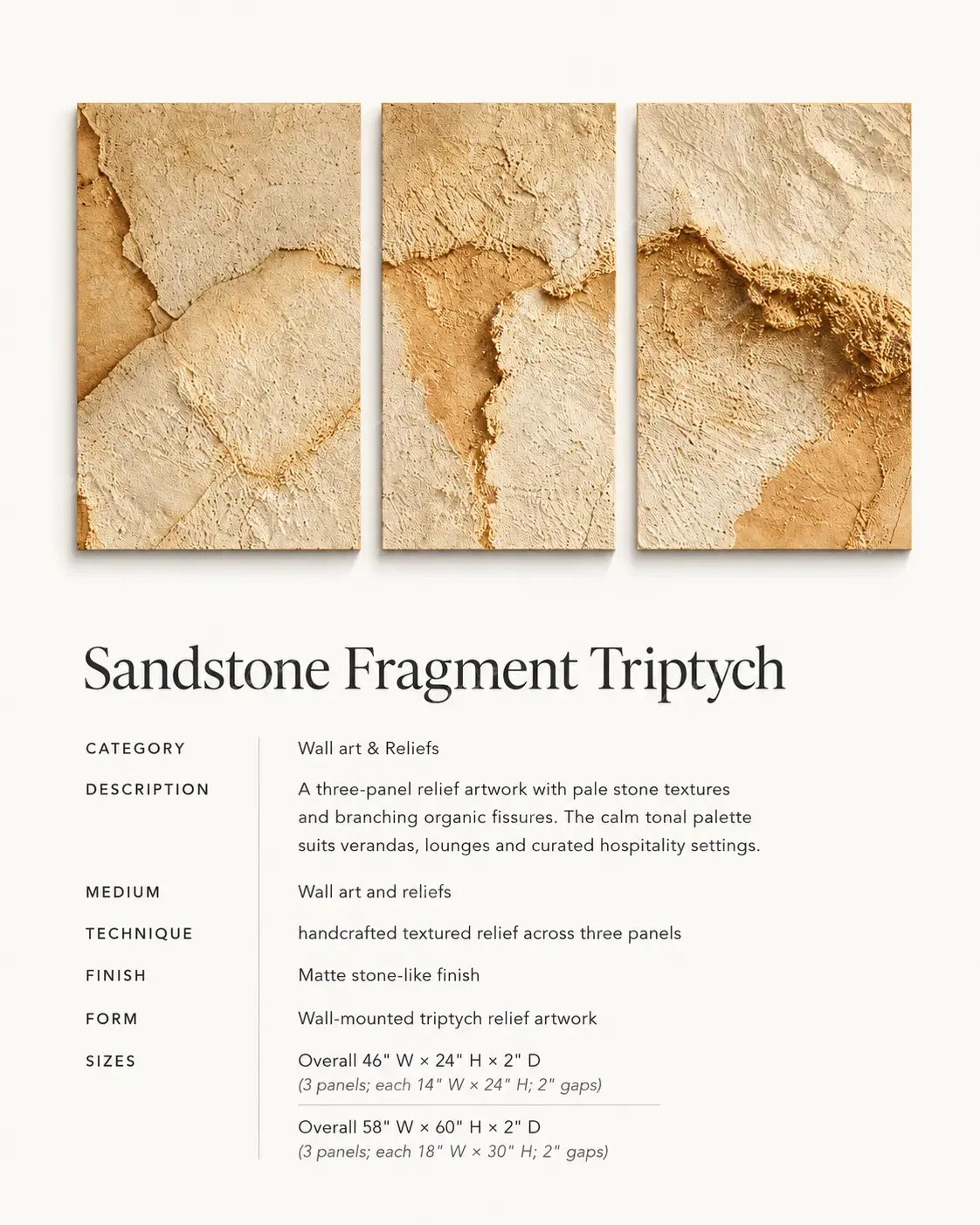 Sandstone Fragment Triptych - Image 3