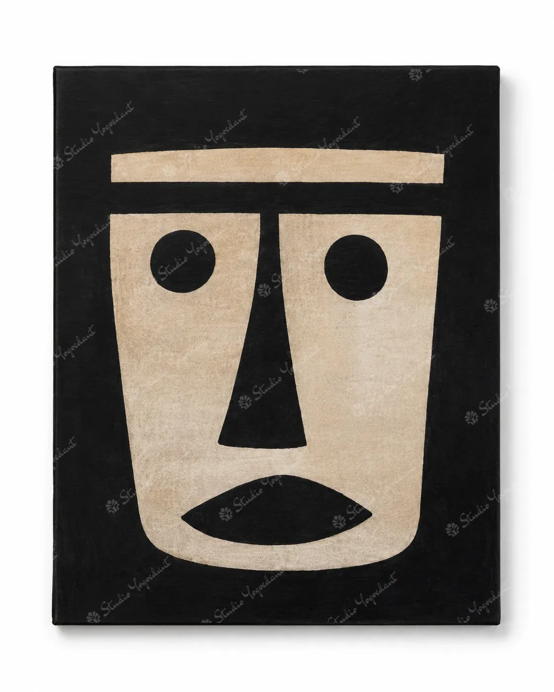 Monochrome Abstract Face Canvas