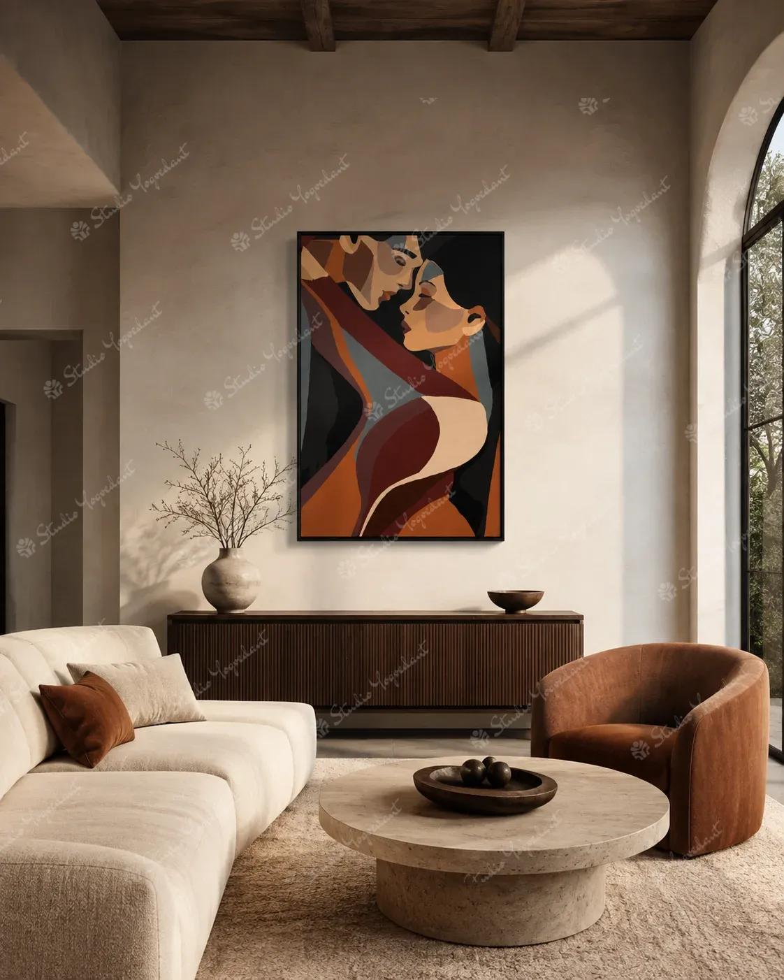 Large Neutral Abstract Canvas - Image 6