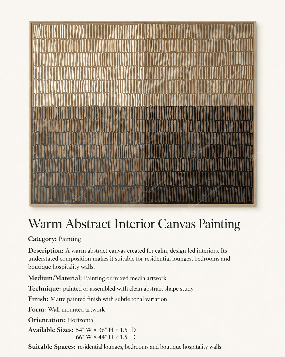 Warm Abstract Interior Canvas Painting - Image 3