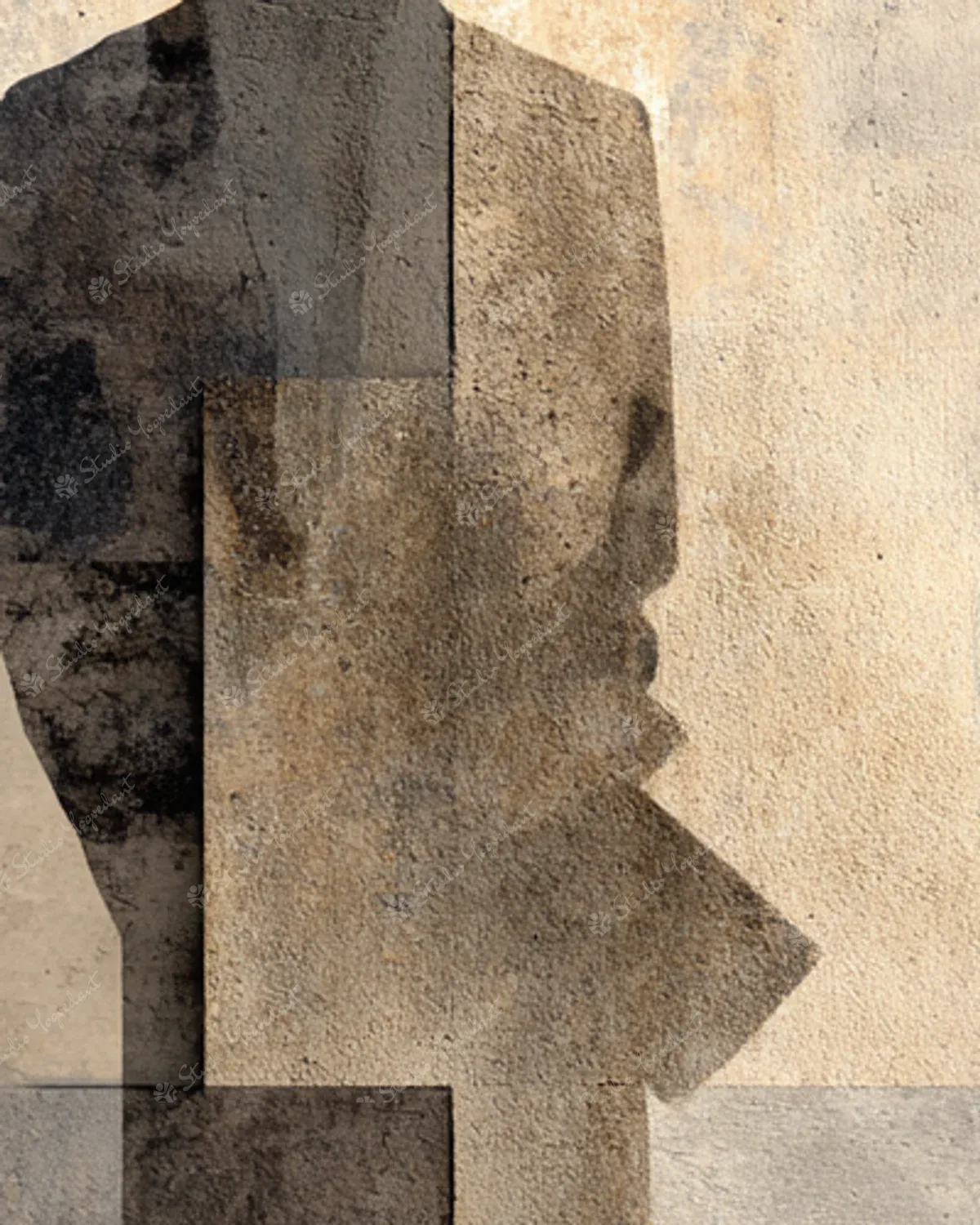 Minimal Textured Human Silhouette Acrylic Art - Image 2