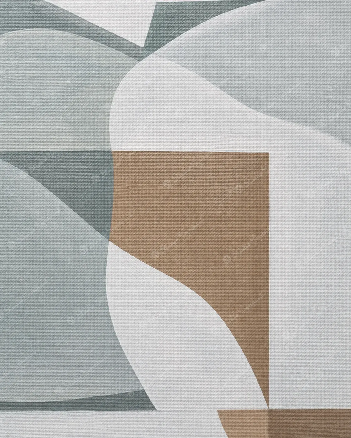 Layered Aqua Earth Abstract Canvas - Image 2