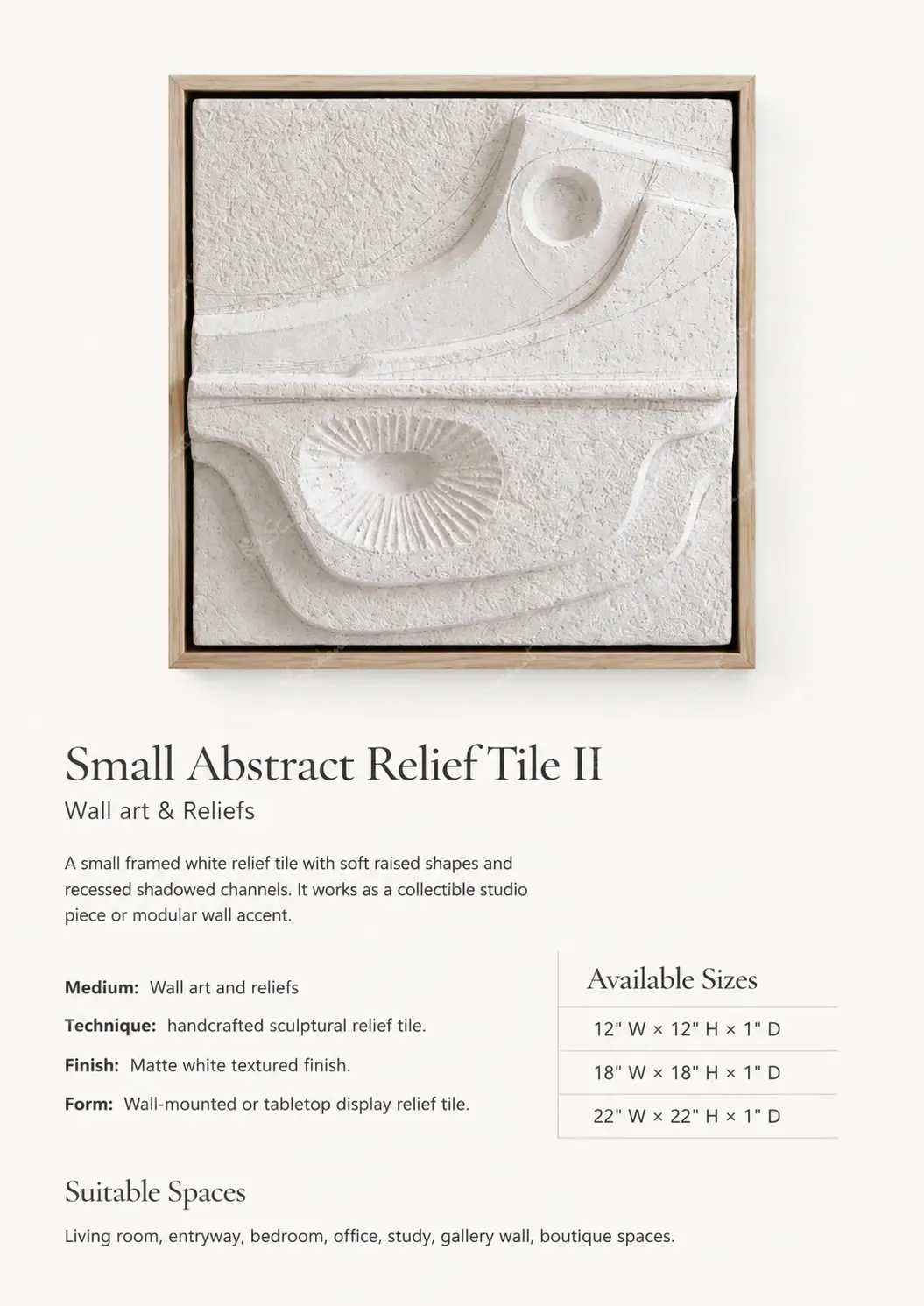Small Abstract Relief Tile II - Image 3
