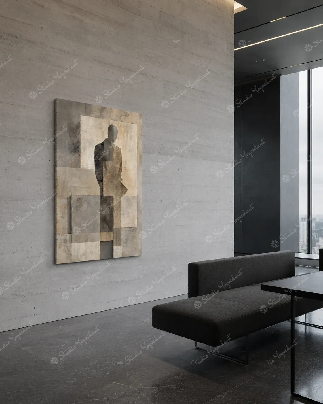 Minimal Textured Human Silhouette Acrylic Art - Image 7